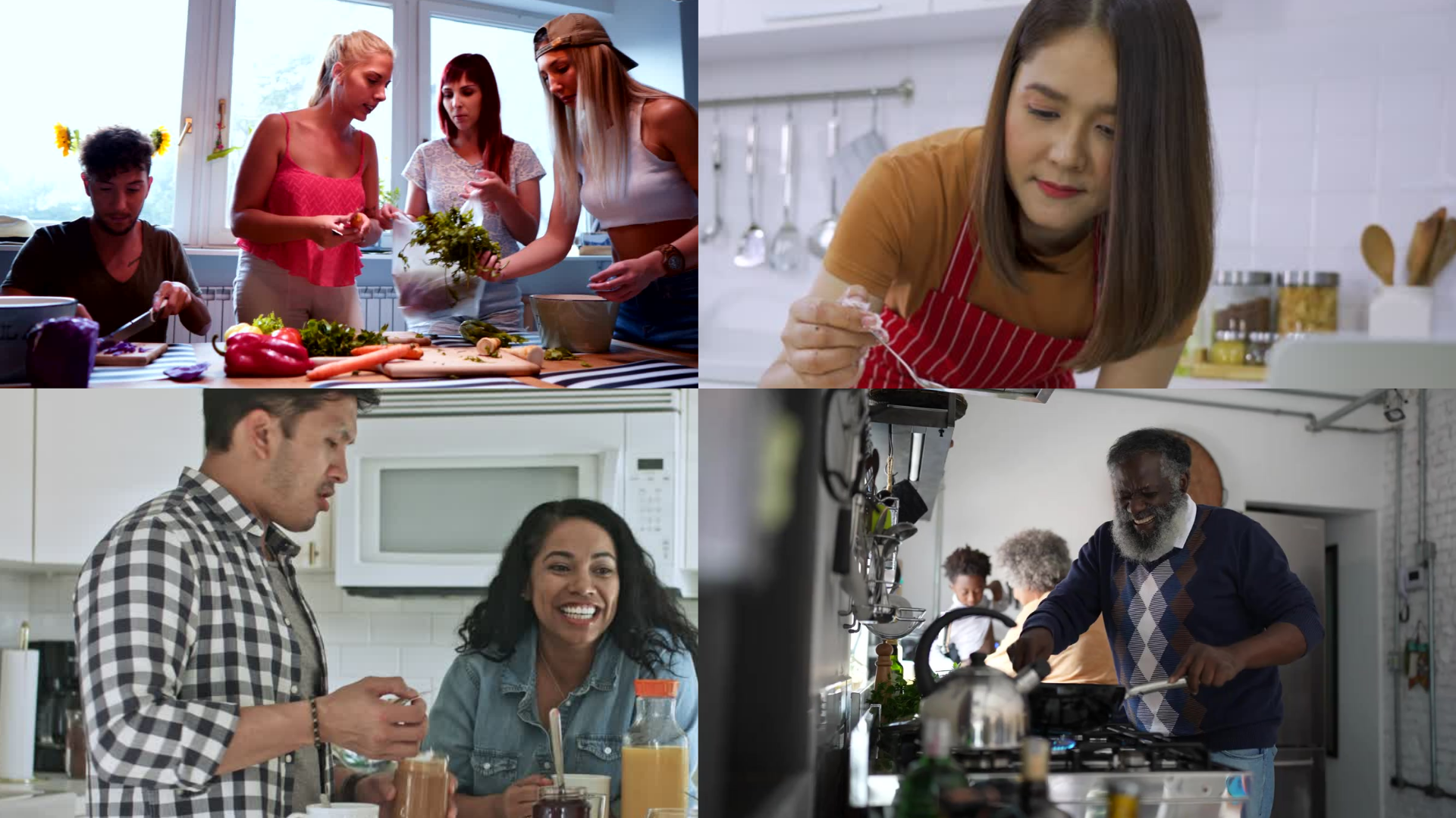 image of diverse people eating or cooking